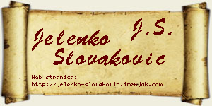 Jelenko Slovaković vizit kartica